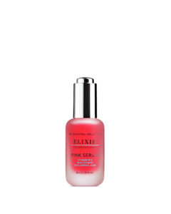 vacker glasflaska som innehåller Elixir Cosmeceuticals Pink Serum